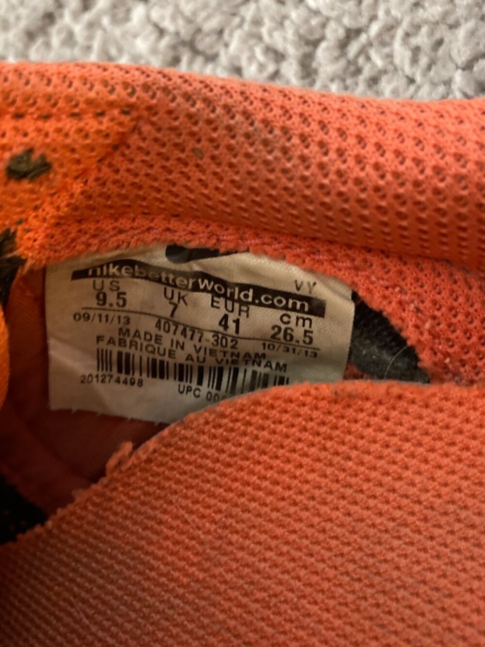 Nike AIR Pegasus 407477-302 women's size 9.5 suede low top sneakers orange gray - Picture 7 of 7